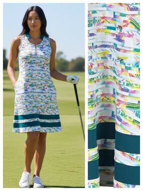 SwingDish Swing Dish Golf Tennis Dress Medium 8 10 Teal Josie Slvlss Athletic